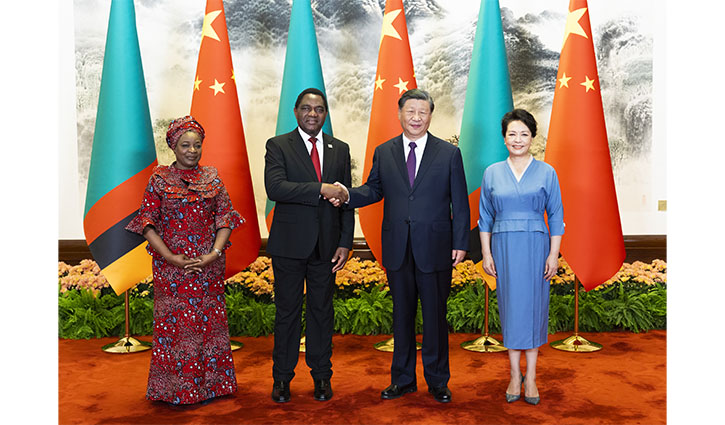 习近平同赞比亚总统希奇莱马会谈